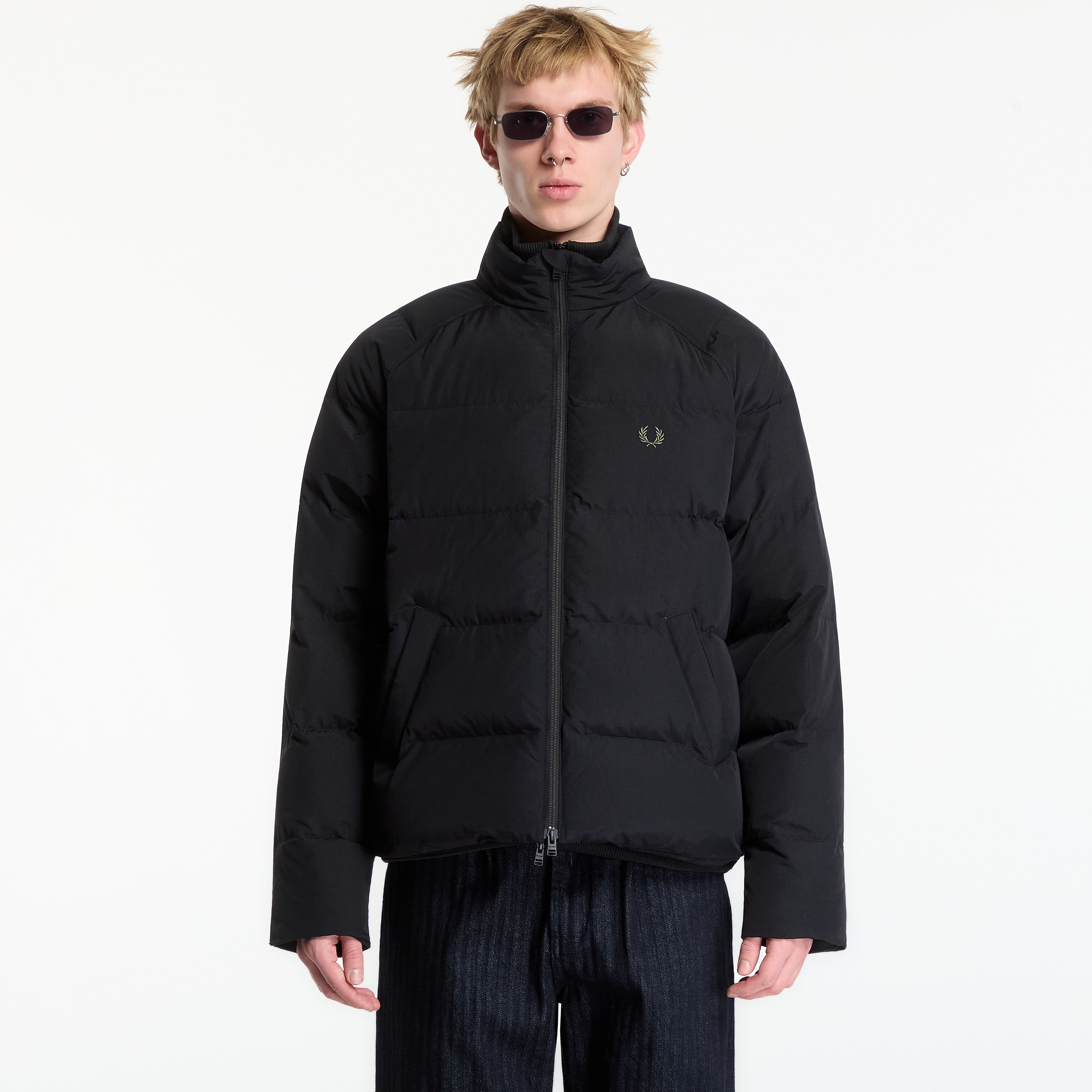 Jakke FRED PERRY Raglan Sleeve Padded Jacket Black XL