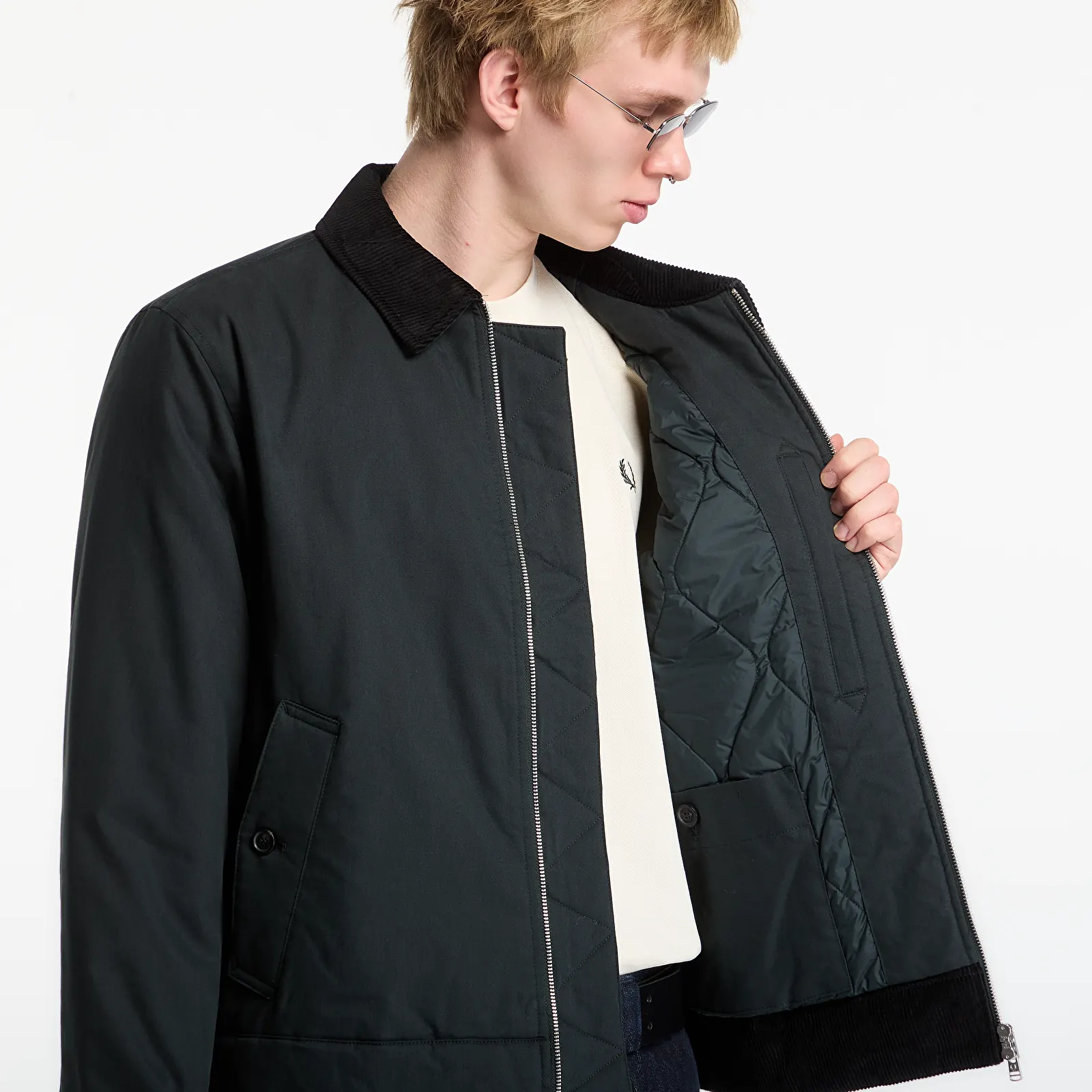 Куртки FRED PERRY Cotton Caban Jacket Green