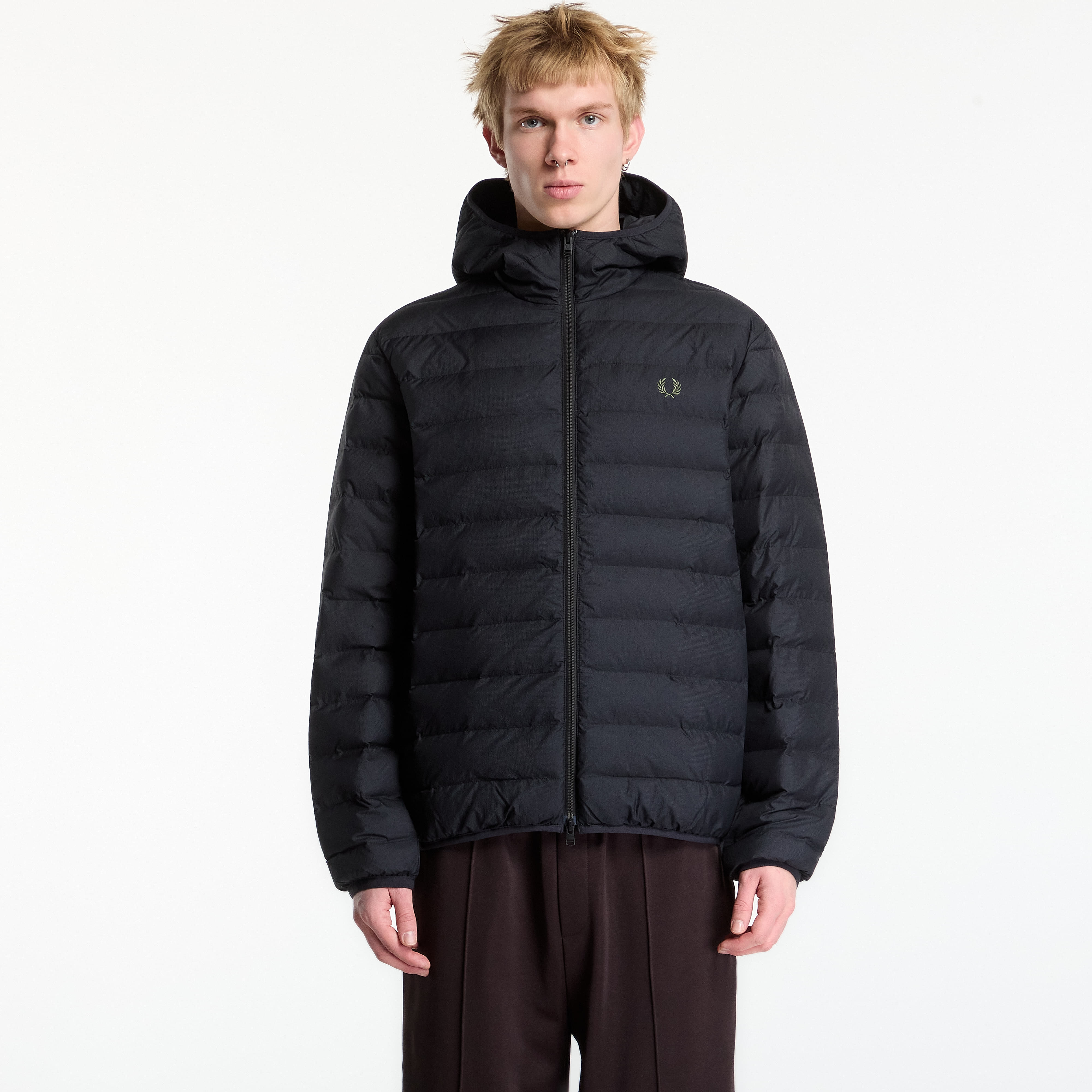 Jakke FRED PERRY Hooded Insulated Jacket Black XL