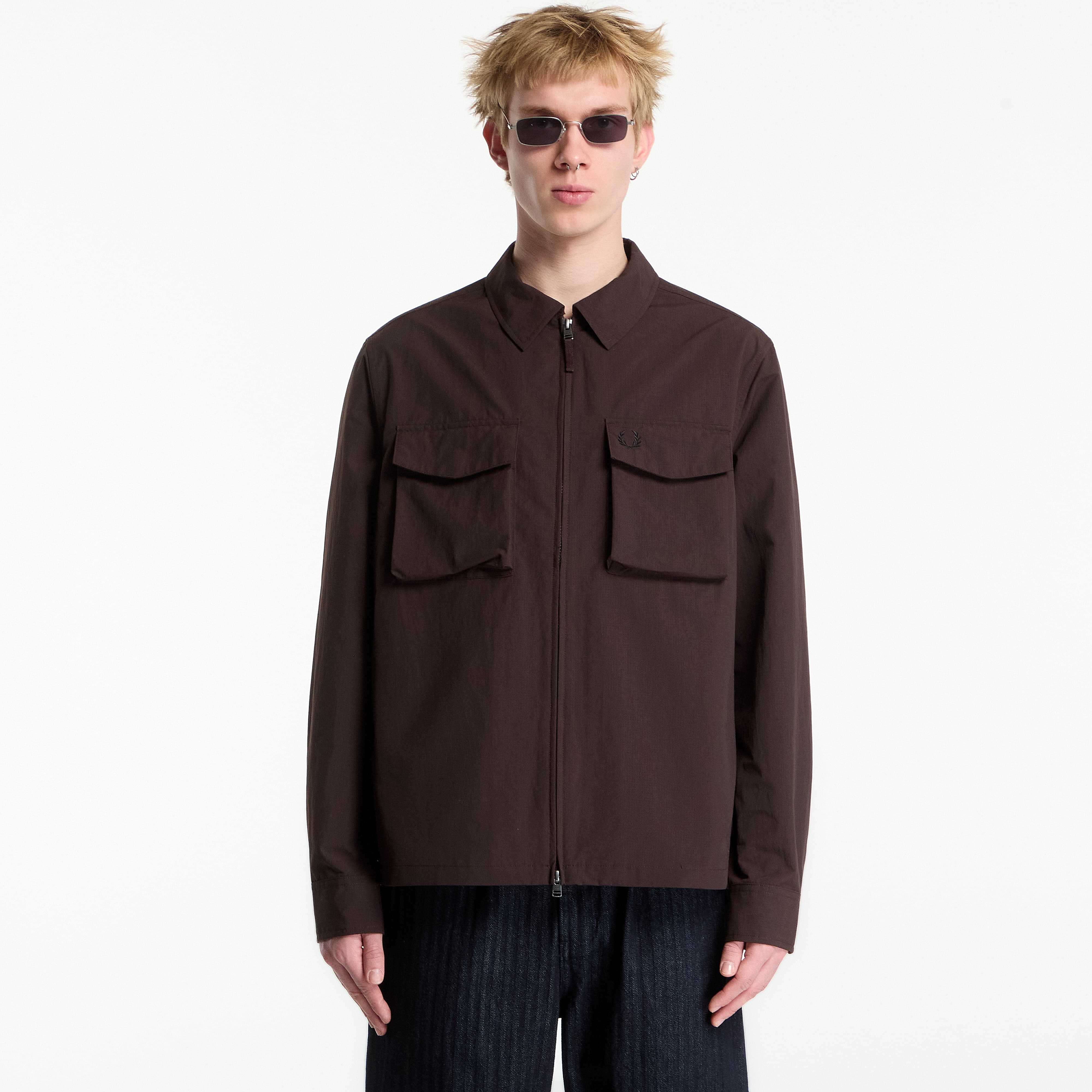 Риза FRED PERRY Ripstop Pocket Overshirt Rich Brown L