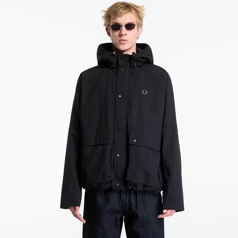 FRED PERRY Cropped Ripstop Parka Black