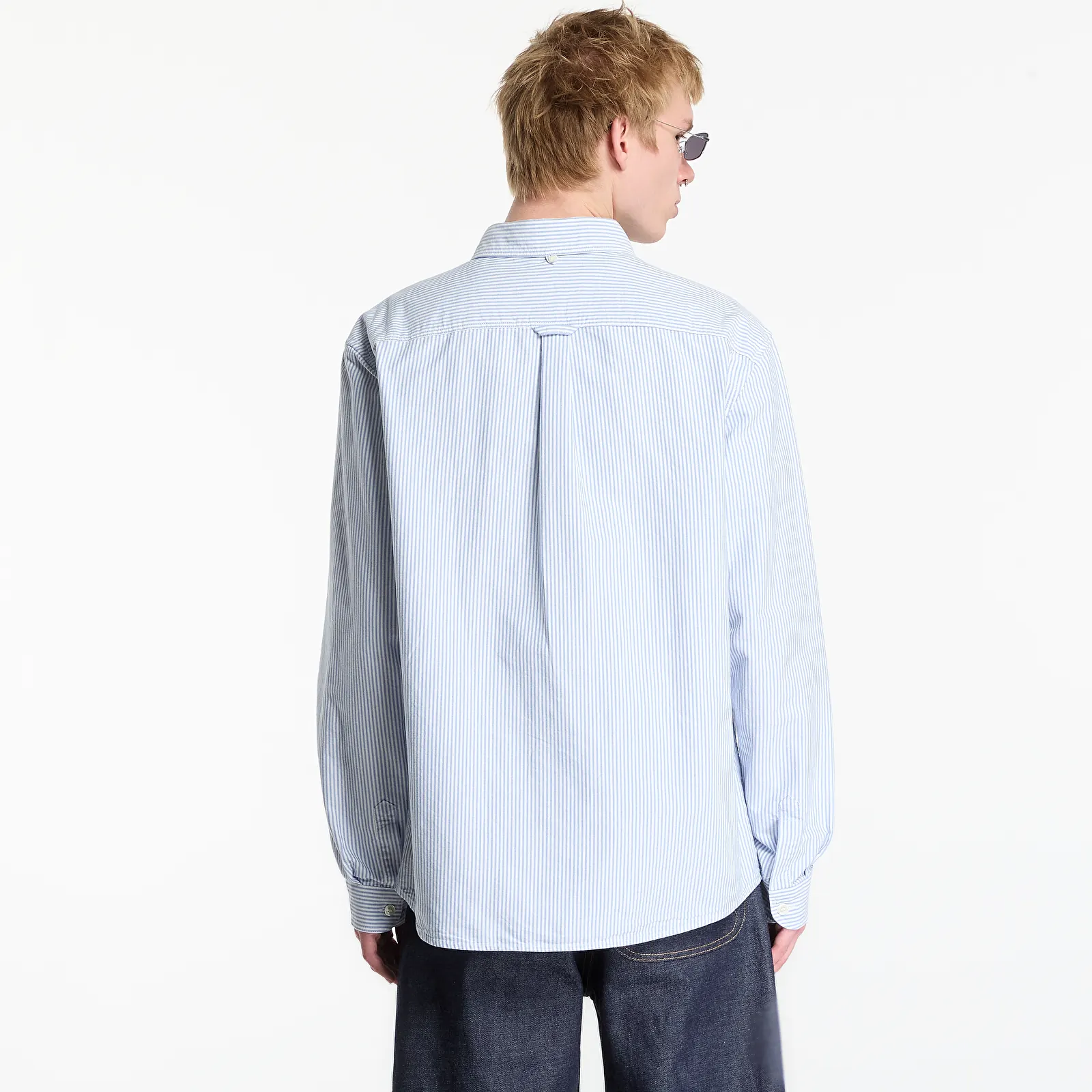 Ingek FRED PERRY Relaxed Striped Oxford Shirt Light Smoke