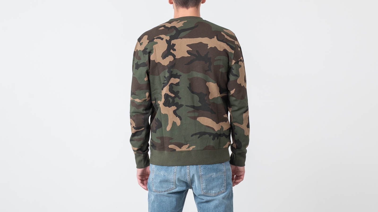 Džemperiai su gobtuvais ir džemperiai Carhartt WIP College Sweat Camo Laurel/ White