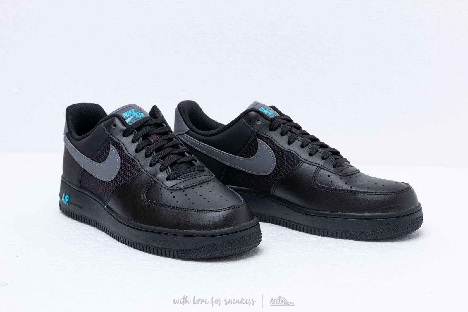 Men s shoes Nike Air Force 1 07 Lv8 Black Cool Grey Blue Fury Footshop