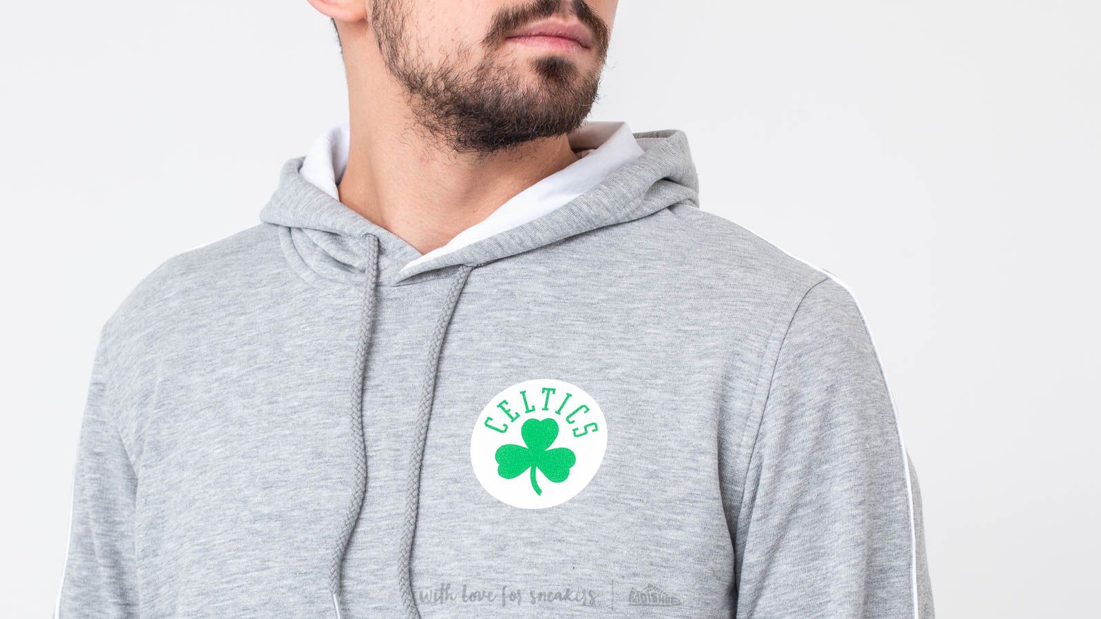 Hoodies en truien New Era Boston Celtics Stripe Piping Pullover Hoodie Grey
