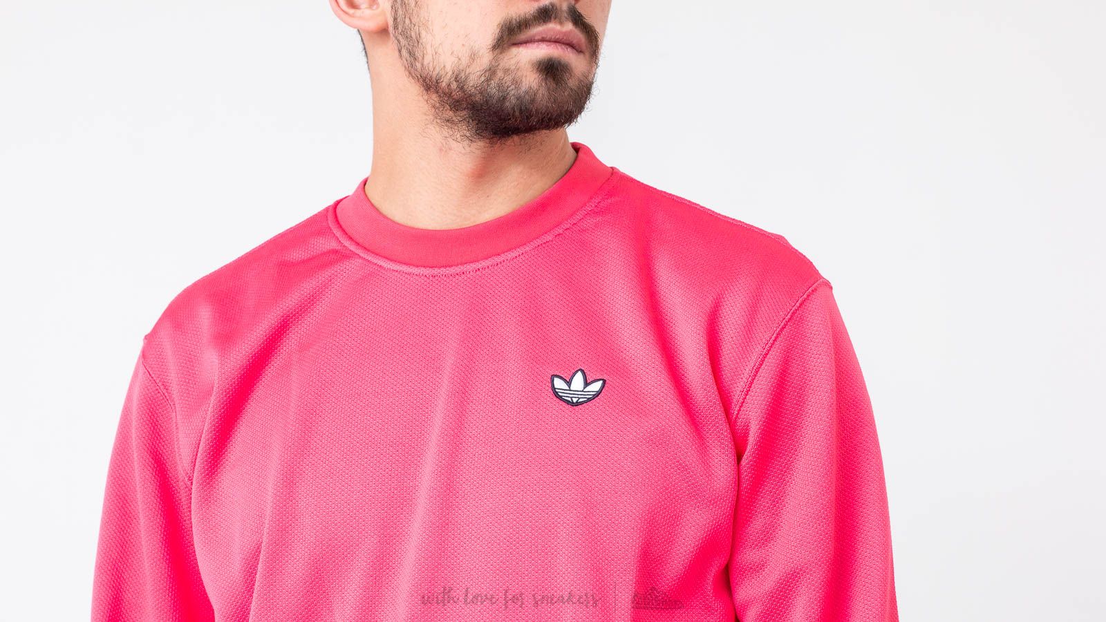 Hoodies en truien adidas Originals Pique Crewneck Real Pink Footshop