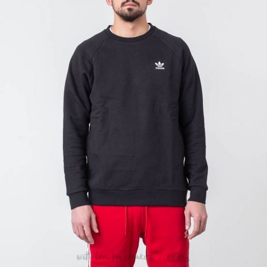 Adidas originals essential crew neck sweatshirt in black 2025