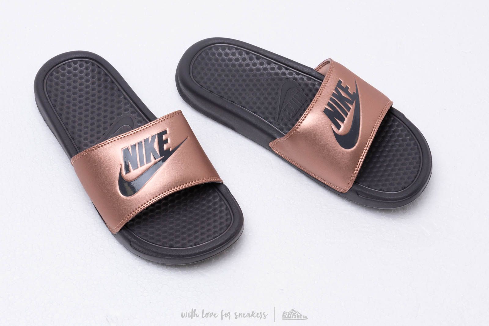 Nike benassi slides new arrivals womens rose gold