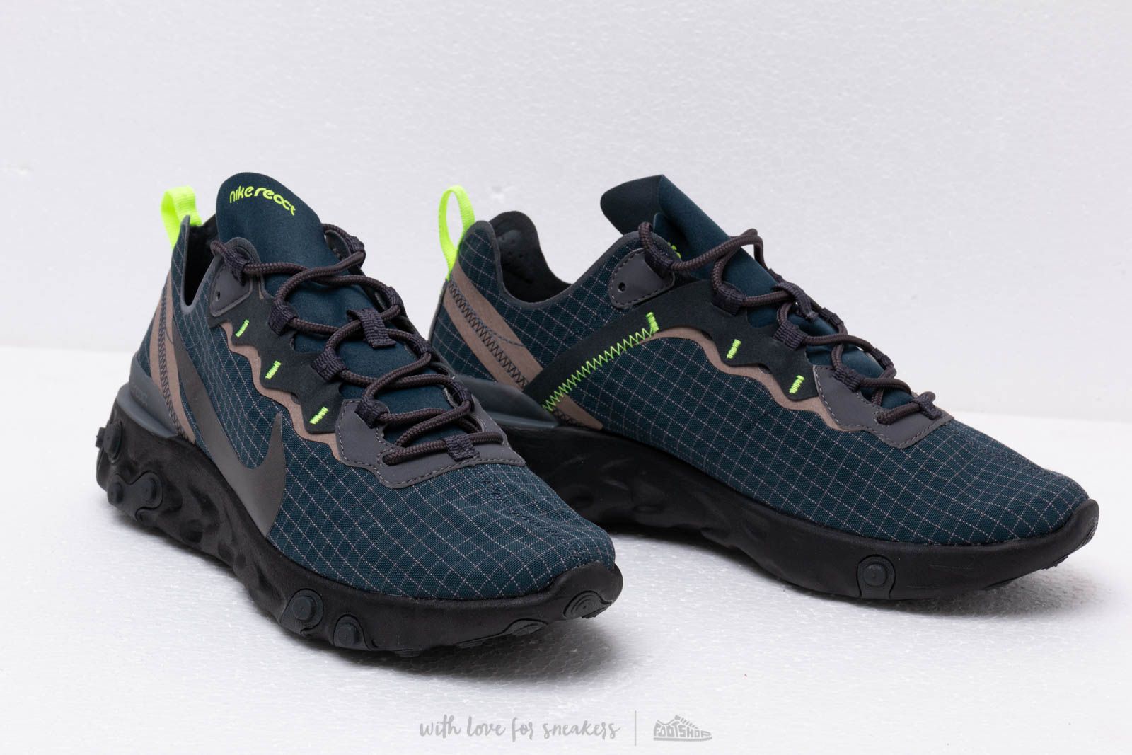 Men's shoes Nike React Element 55 Armory Navy/ Mtlc Dark Grey-Volt |  Footshop