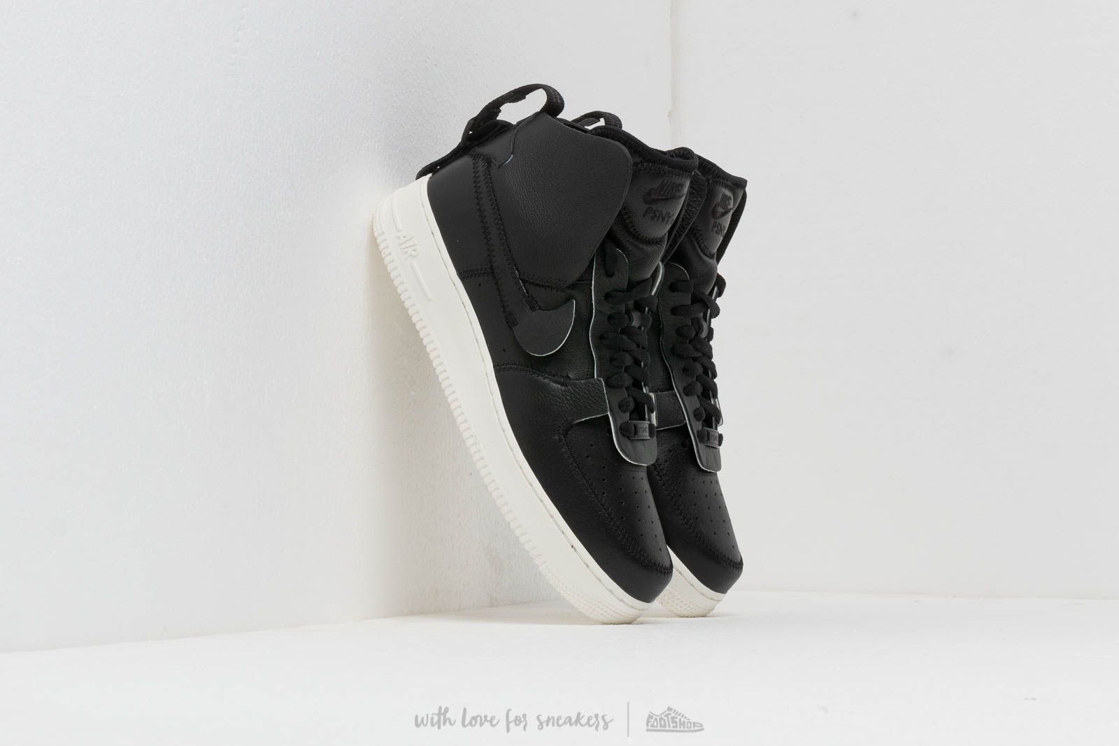 Men s shoes Nike x PSNY Air Force 1 High Black Black Sail Footshop