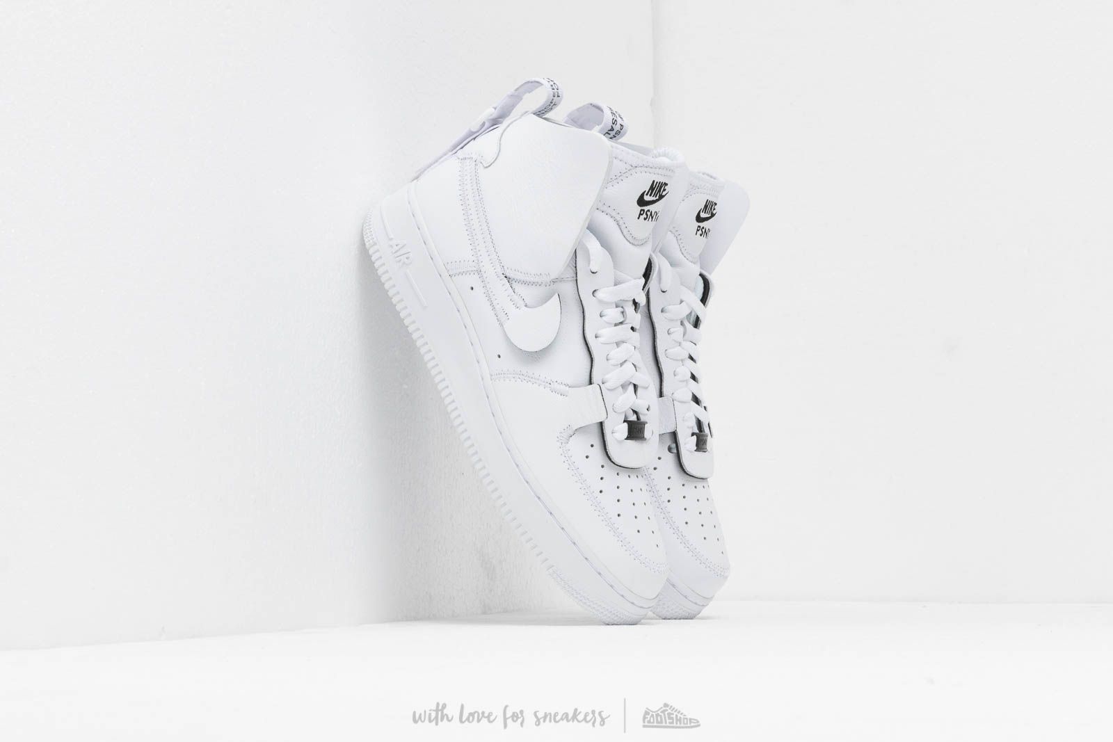 Încălțăminte și sneakerși pentru bărbați Nike x PSNY Air Force 1 High White/ White-White-Black