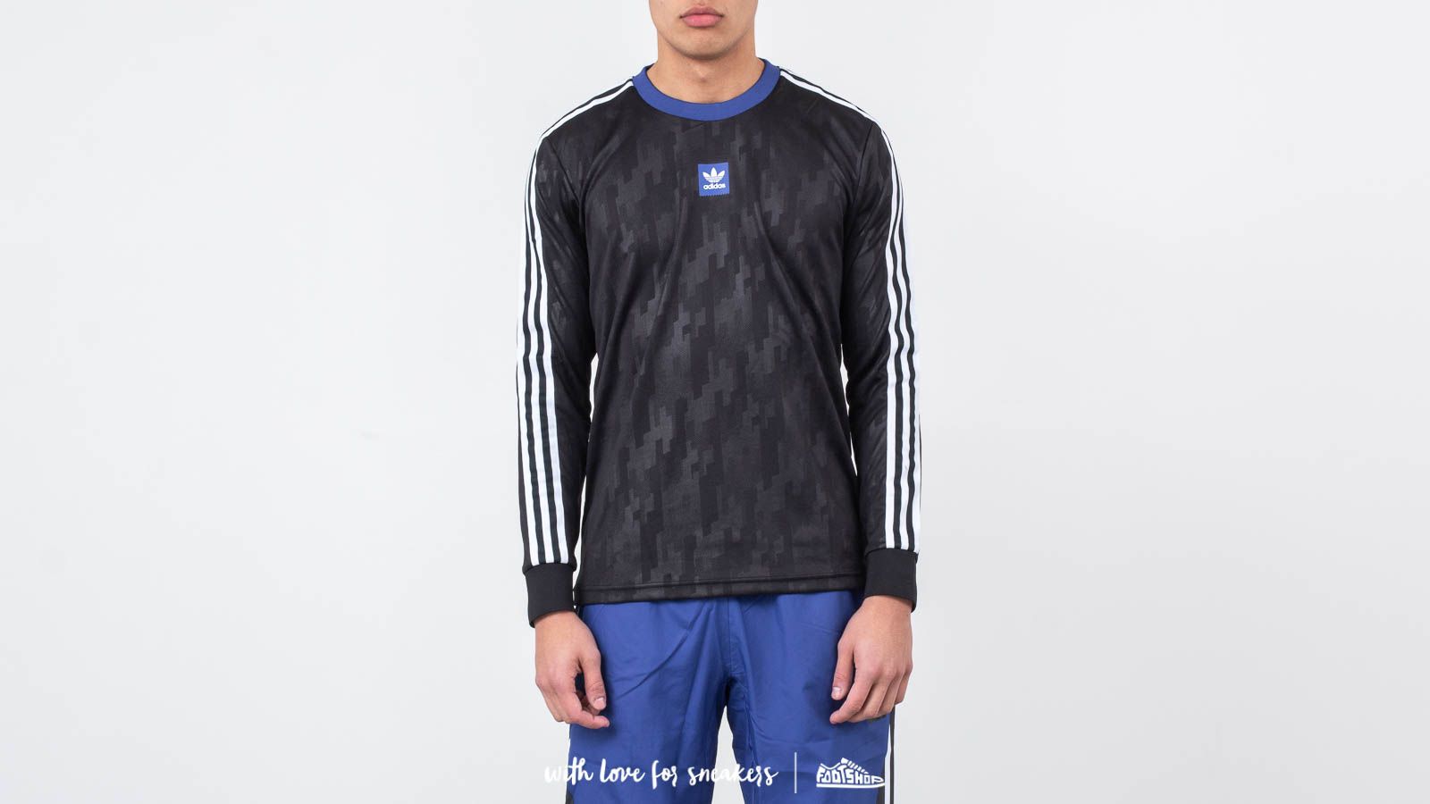 Tričká a košele adidas Dodson Jersey Black/ Active Blue/ White