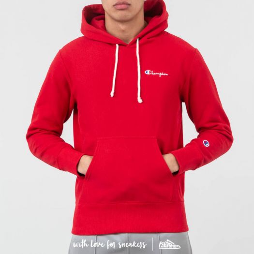 Mens champion hoodie red discount