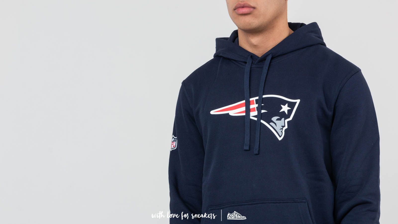 Kapucnis pulóverek és pulcsik New Era Team Logo New England Patriots Pullover Hoody Navy Blue