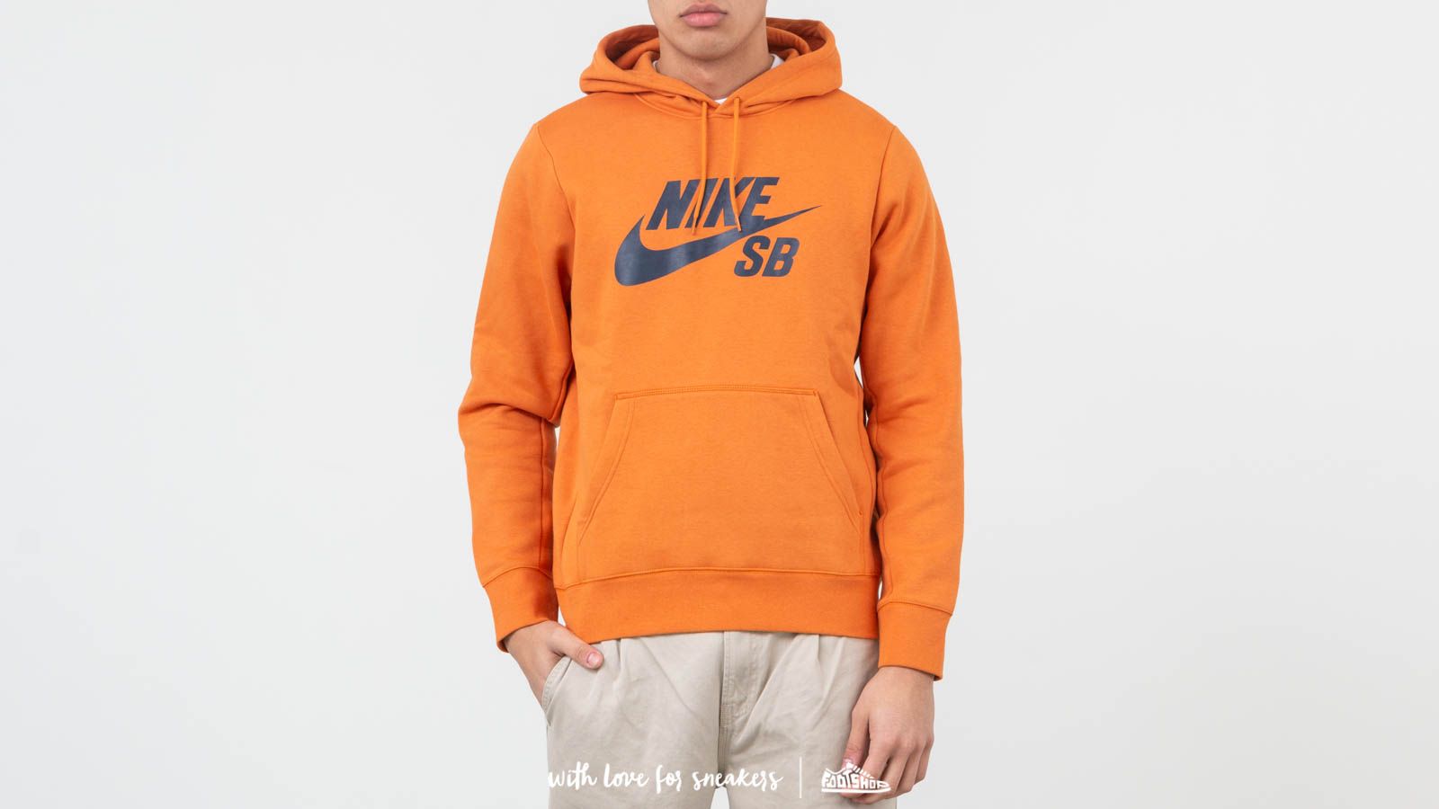 Mikiny Nike SB Icon Essential Pullover Hoodie Cinder/ Orange Obsidian