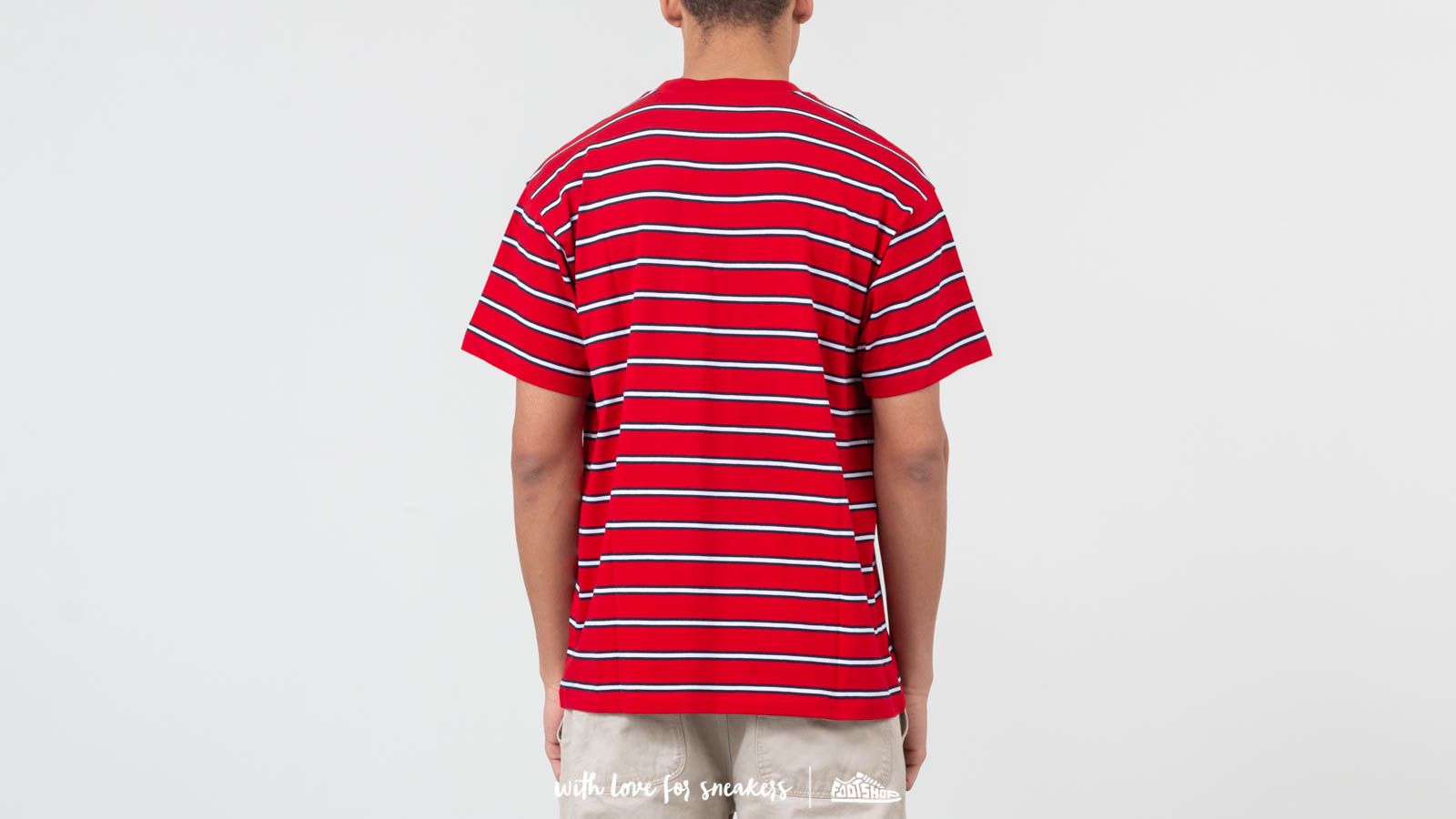 Tricouri Carhartt WIP Houston Pocket Tee Houston Stripe, Cardinal Stripe