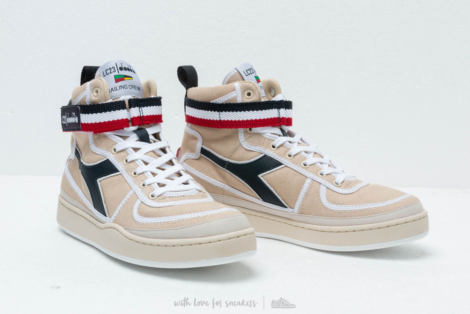 Men s shoes Diadora x LC23 Mi Basket Sailing Parchment Footshop