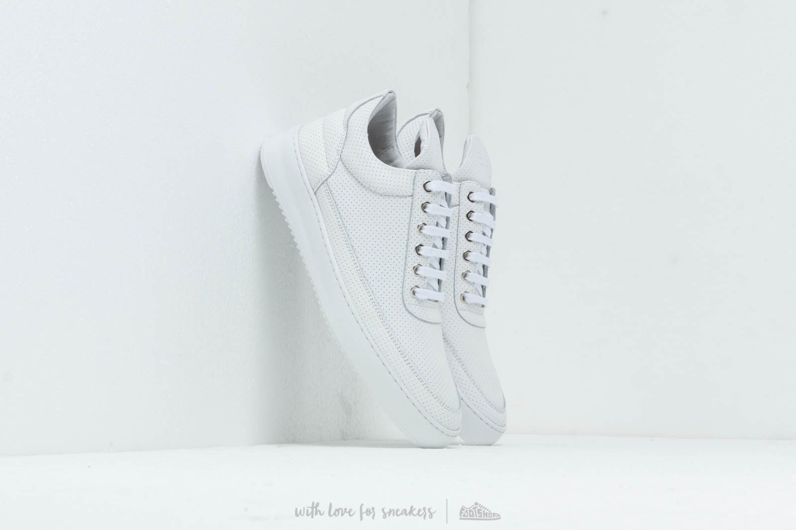 Férfi cipők Filling Pieces Low Top Ripple Nappa Perforated All White