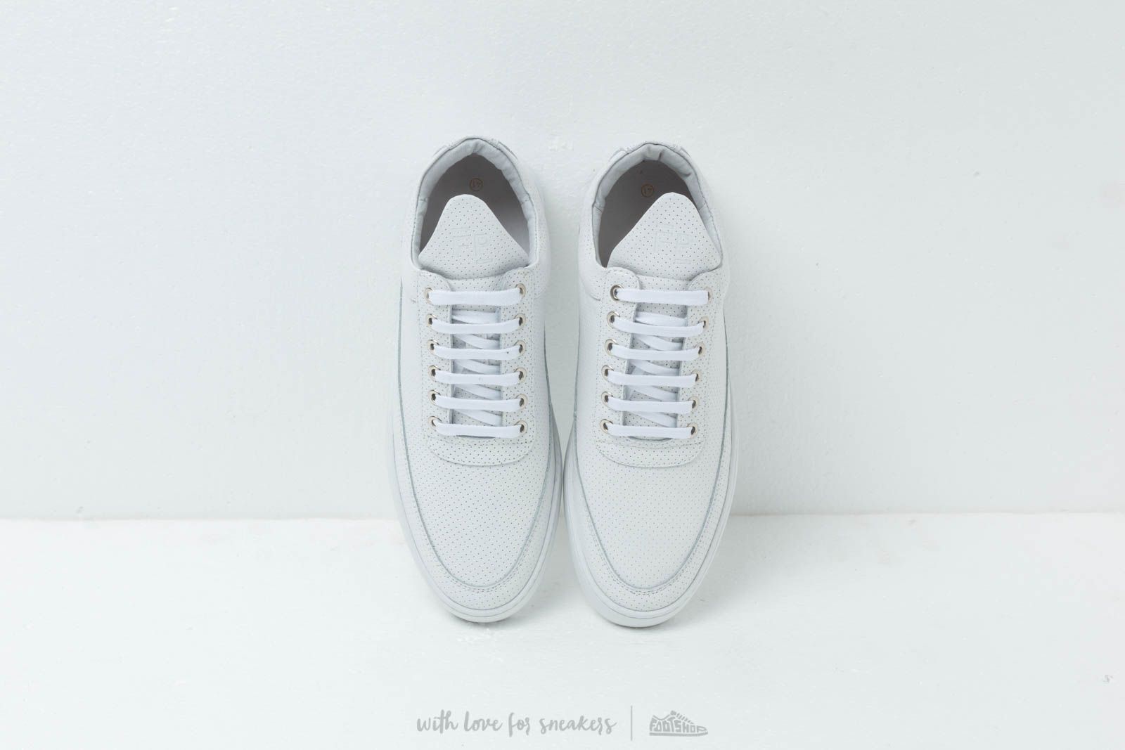 Men's shoes Filling Pieces Low Top Ripple Nappa Perforated All White