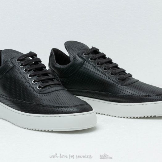 Men s shoes Filling Pieces Low Top Ripple Nappa Perforated Black Footshop