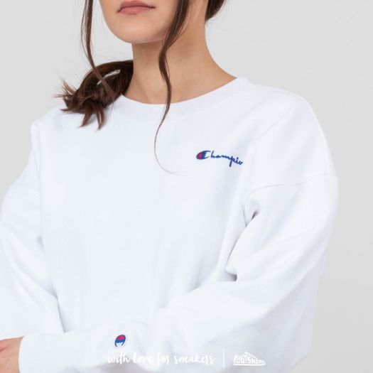 Champion women's best sale white sweatshirt