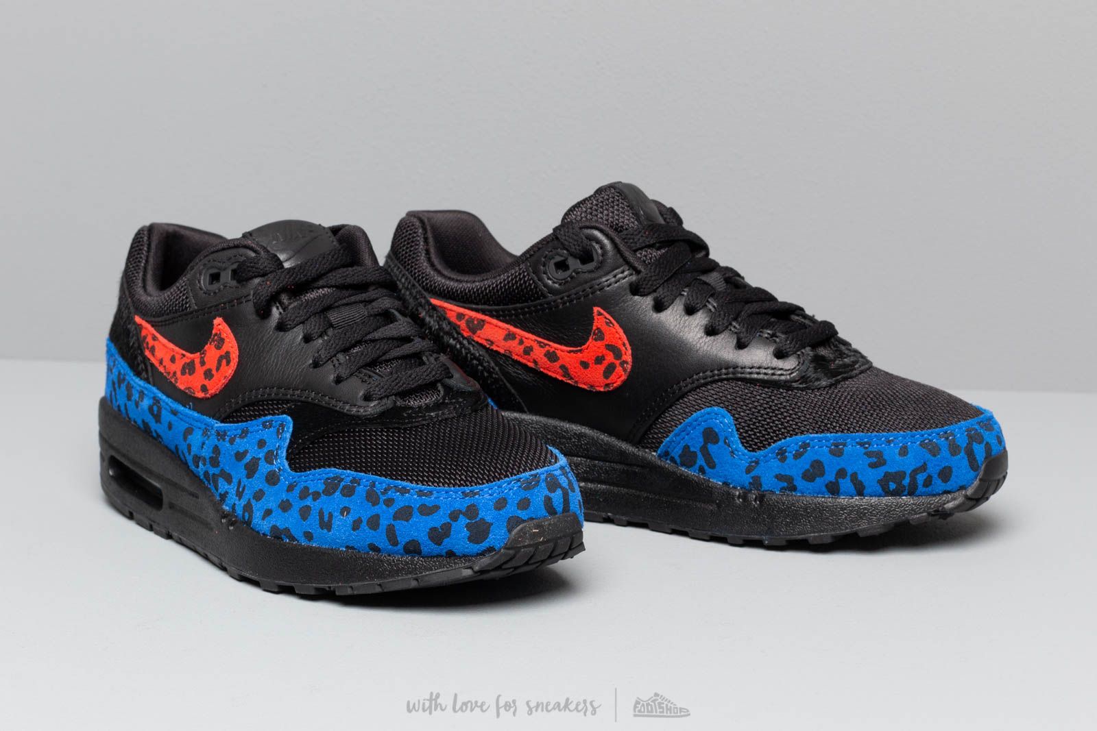 Nike air max 9 blue leopard trainers on sale