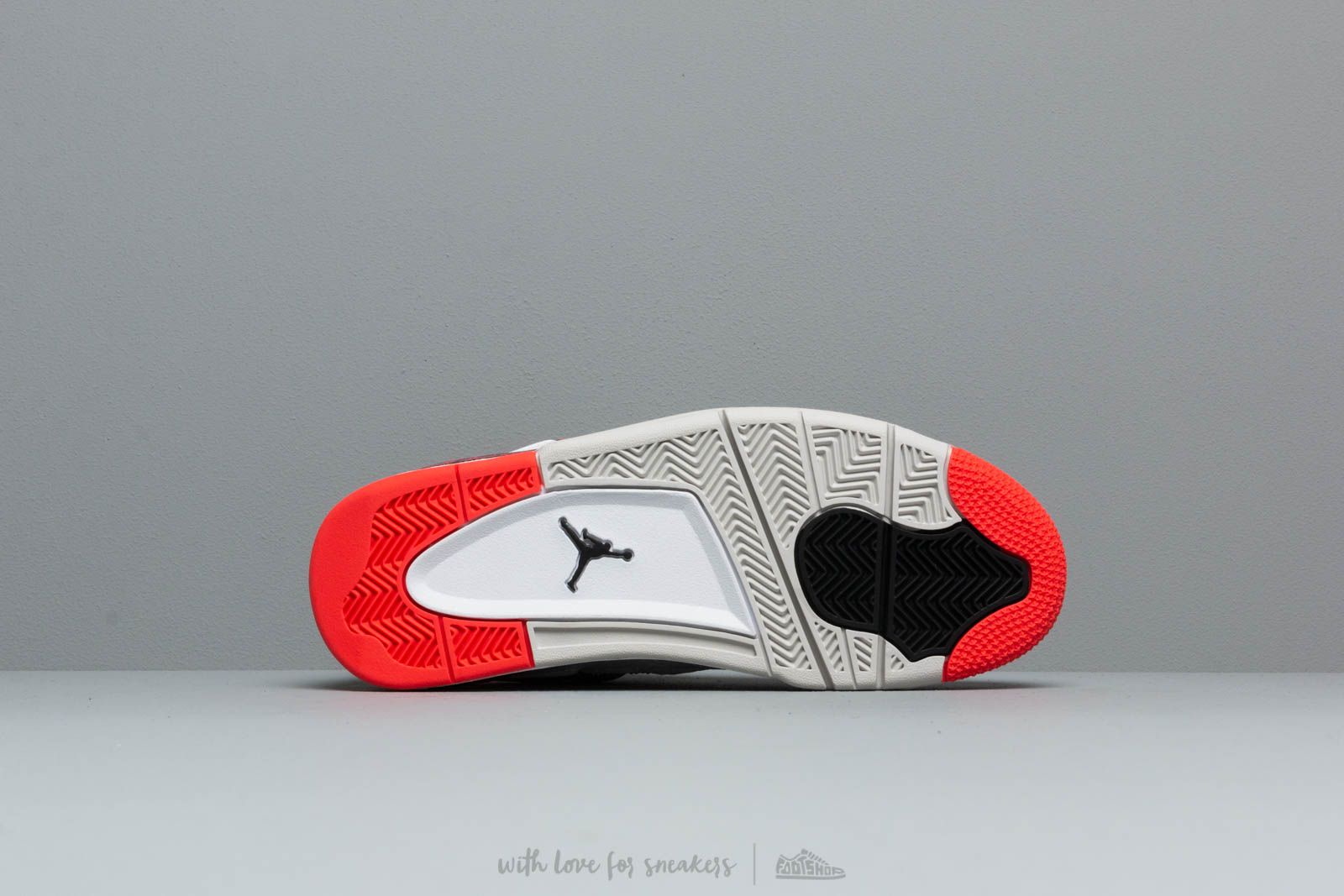 Herresko Air Jordan 4 Retro White/ Black-Bright Crimson