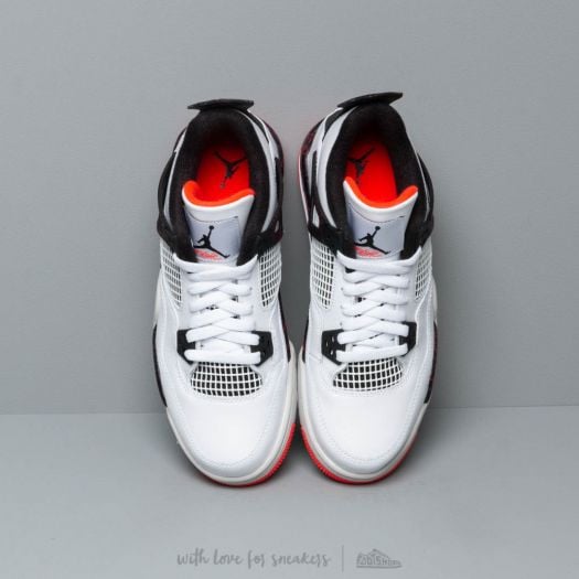 Air jordan 4 white black bright crimson hot sale