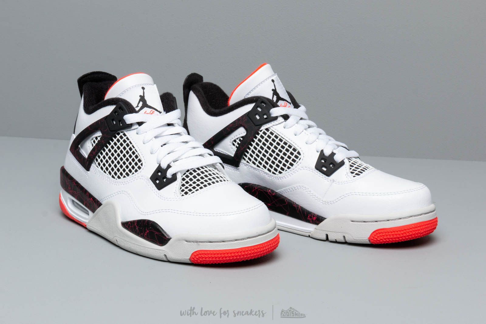 Scarpe donna Air Jordan 4 Retro (Gs) White/ Black-Bright Crimson
