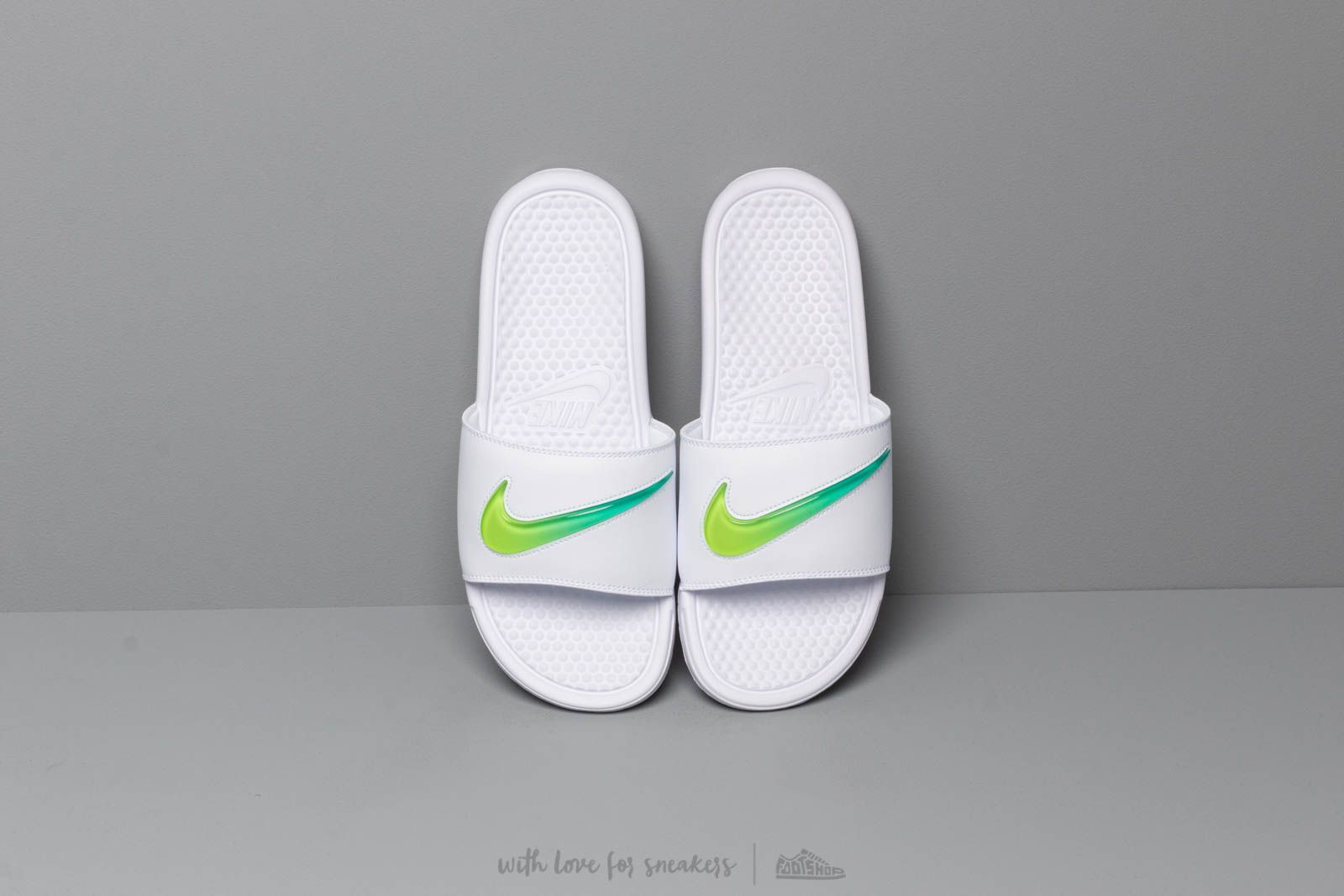 Men s shoes Nike Benassi Jdi Se White Hyper Jade Volt Footshop