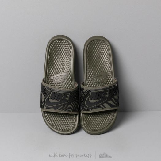 nike benassi olive green