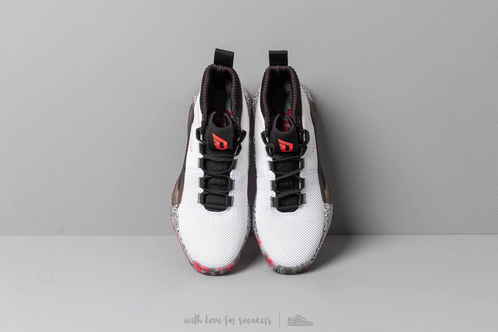 Încălțăminte și sneakerși pentru bărbați adidas Dame 5 Ftw White/ Shock Red/ Clear Mint