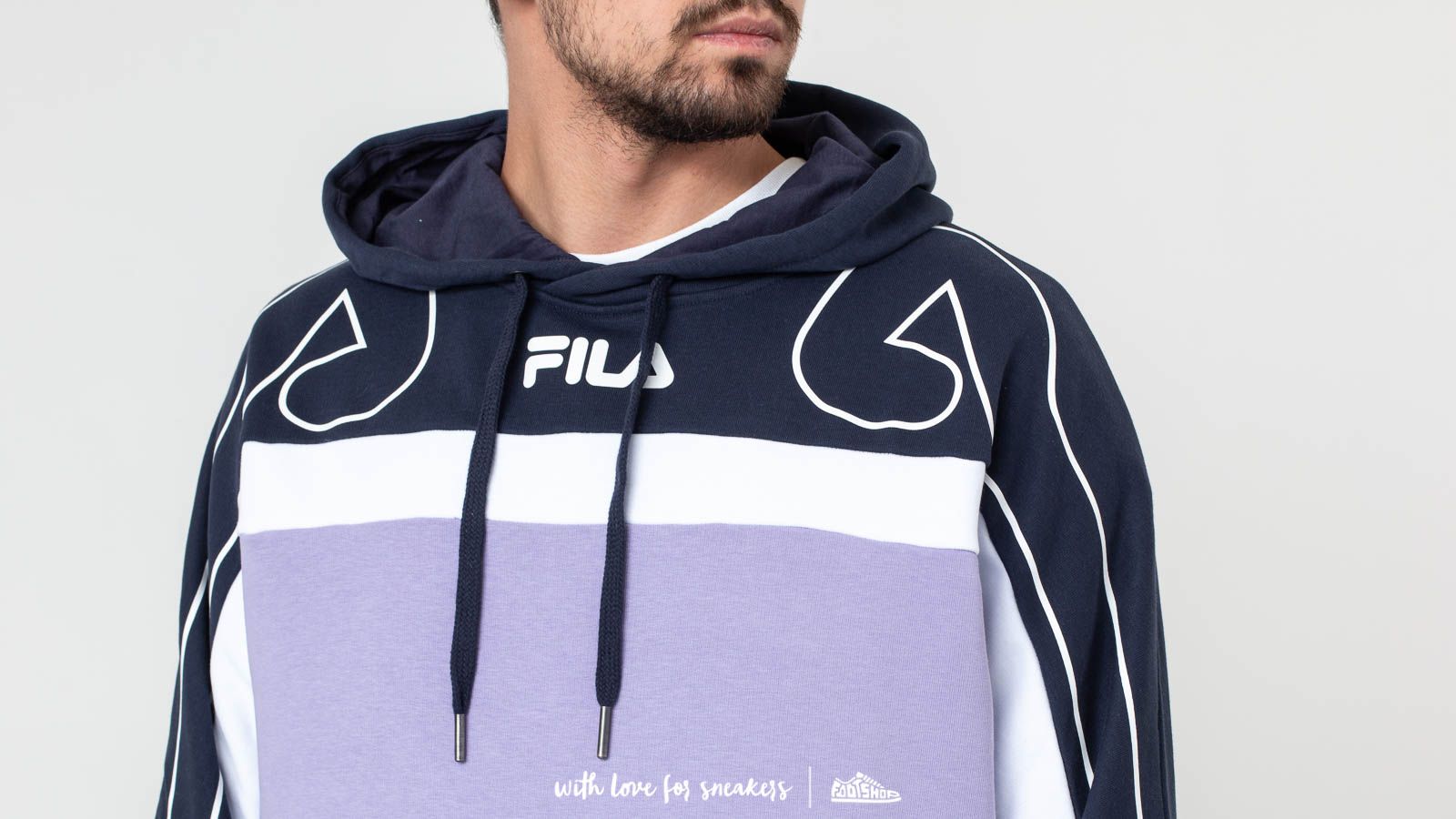Puloverji   FILA Boris Hoodie Violet Tulip/ Black Iris/ Bright White