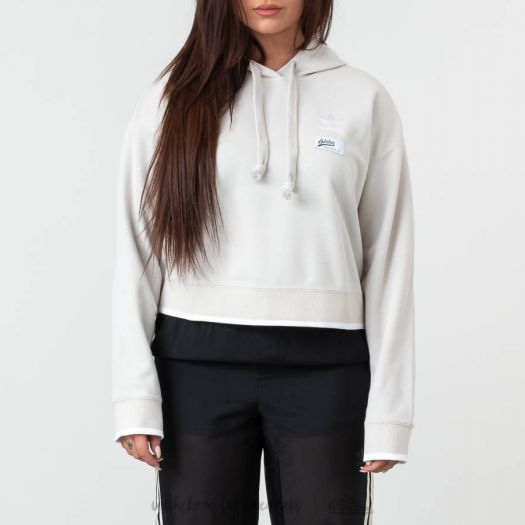Adidas raw online white cropped hoodie