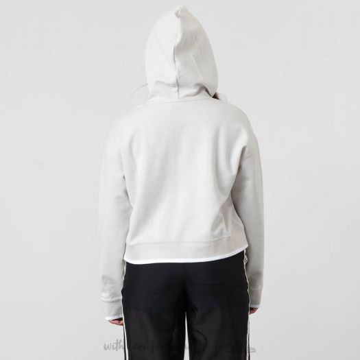 Adidas raw white cropped hoodie top