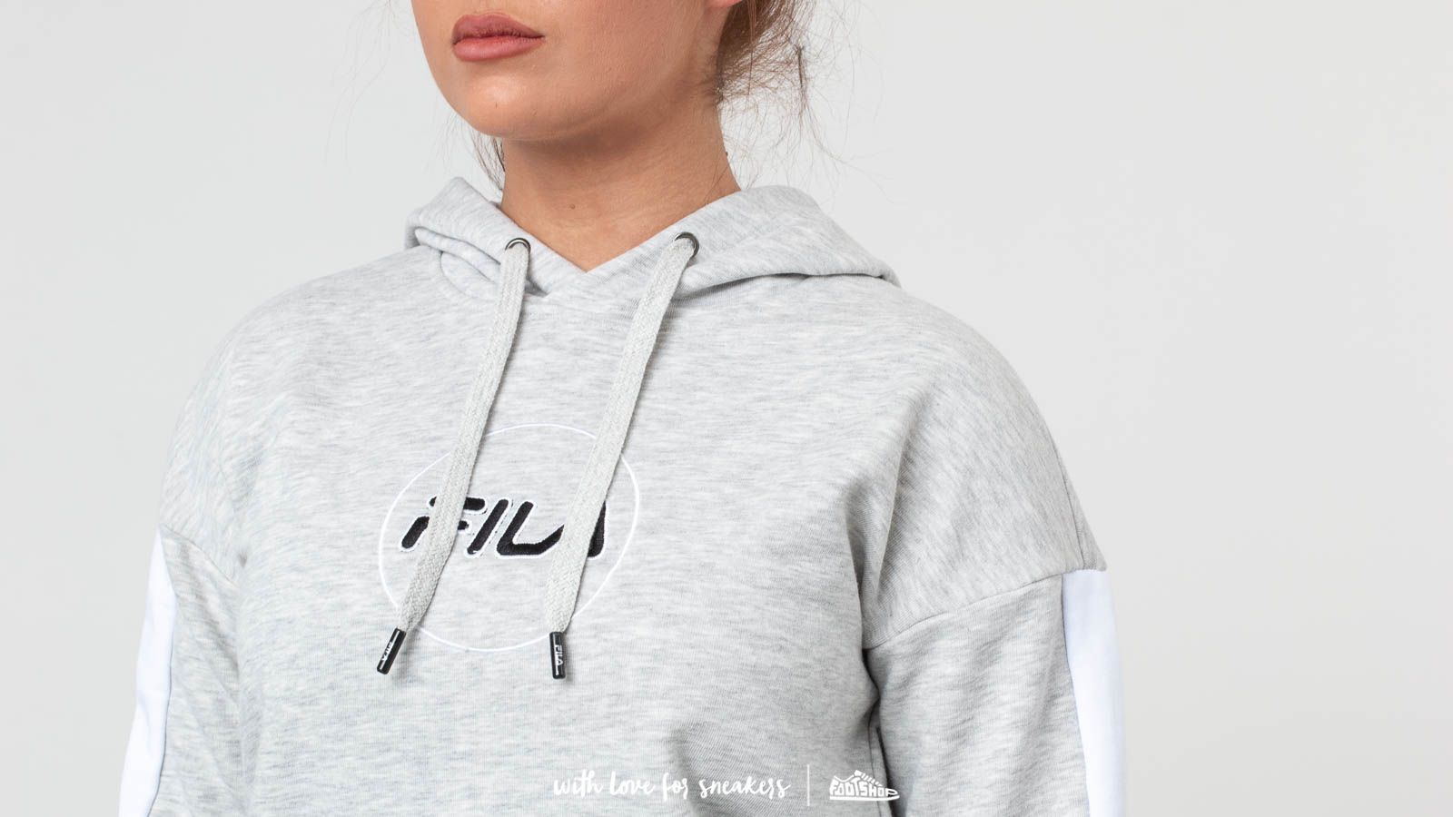 Dukserice FILA Riva Long Sleeve Hoodie Light Grey/ Melange Bros