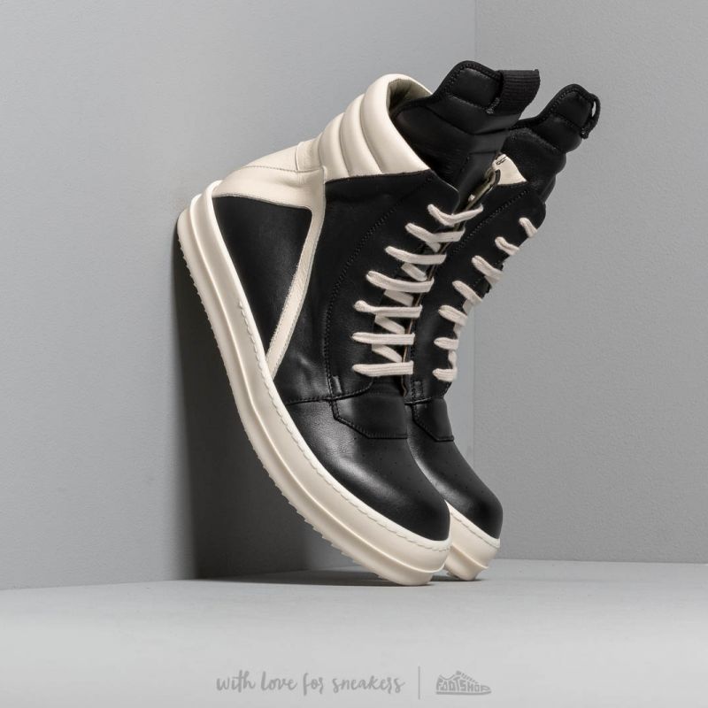 Men's shoes Rick Owens Geobasket Black/ Milk/ Milk (RU19S2894 LPO