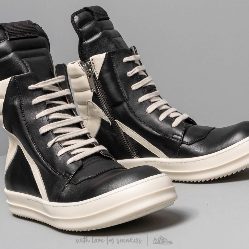 Мужская обувь Rick Owens Geobasket Black/ Milk/ Milk (RU19S2894