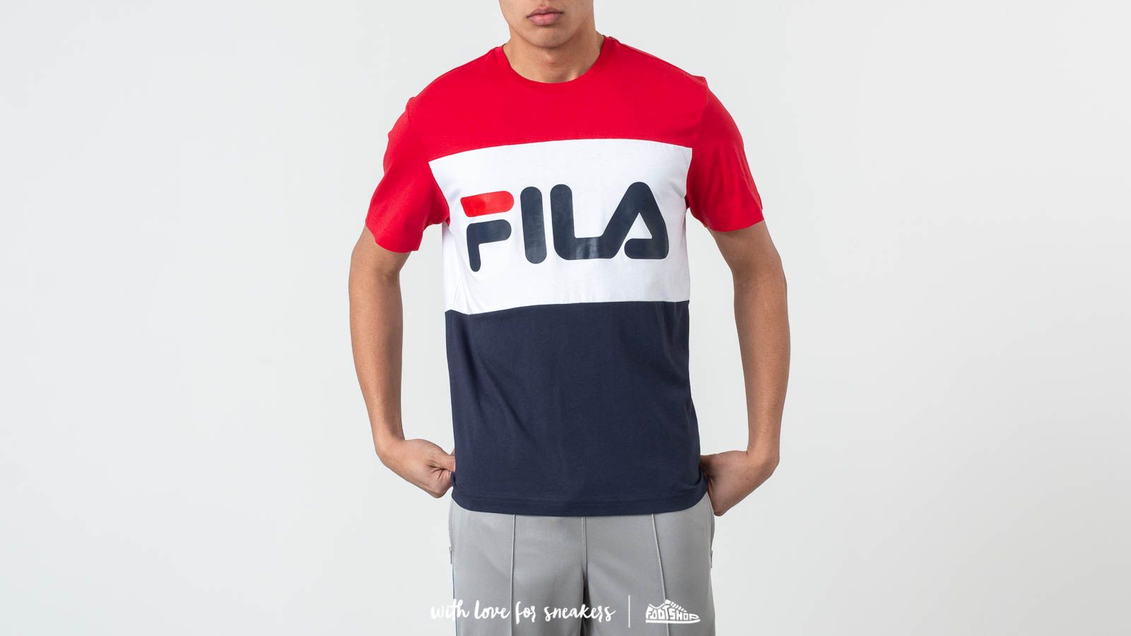 T-shirts FILA Men Day Tee Black Iris/ True Red/ Bright White