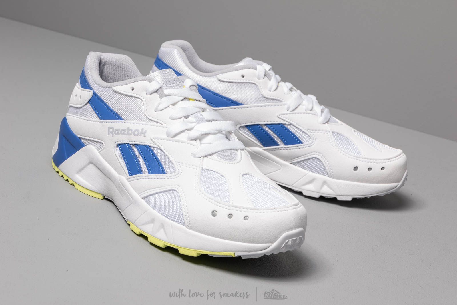 Men s shoes Reebok Aztrek White Cold Grey Cobalt Lime Footshop