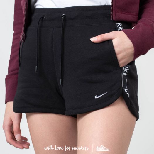 Shorts Nike Sportswear Logo Tape Fleece Short Black Black Black White Footshop