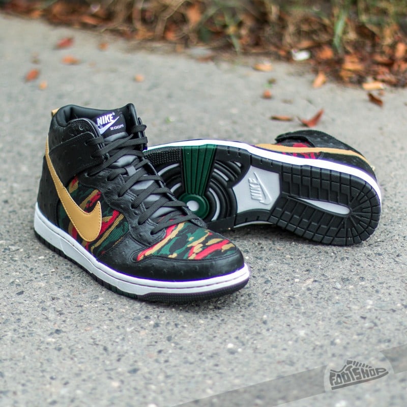 Men's shoes Nike Dunk Comfort Premium QS Black/ Gold Hyper Red