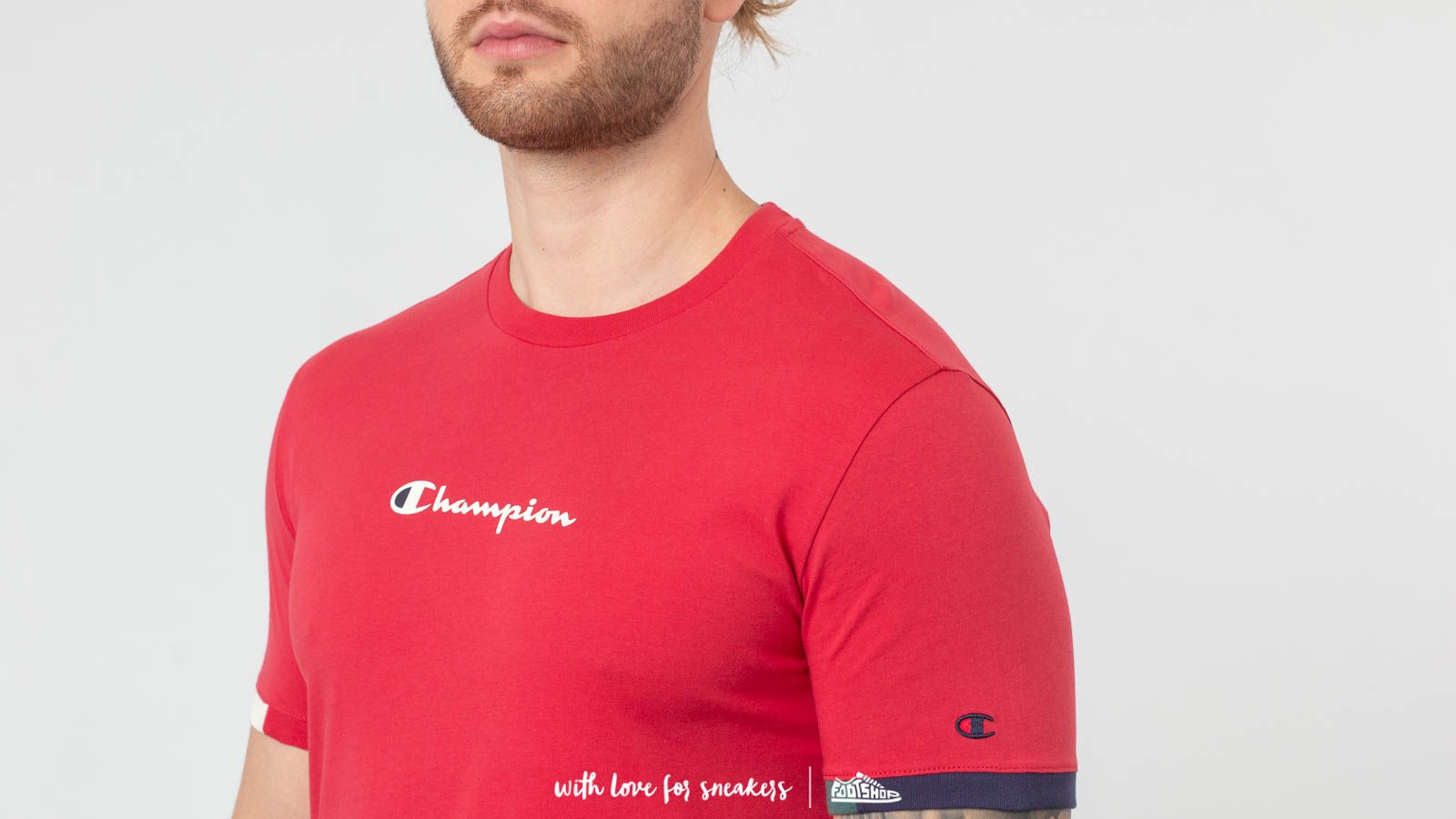Champion red shop tee