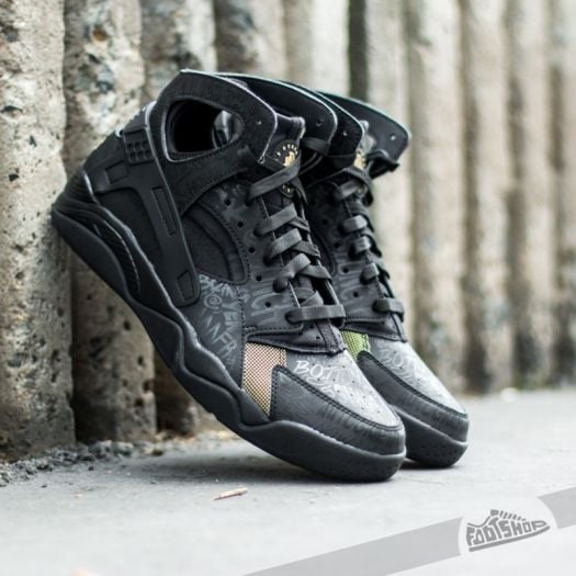 Men s shoes Nike Air Flight Huarache Premium QS Black Black Metallic Gold Footshop