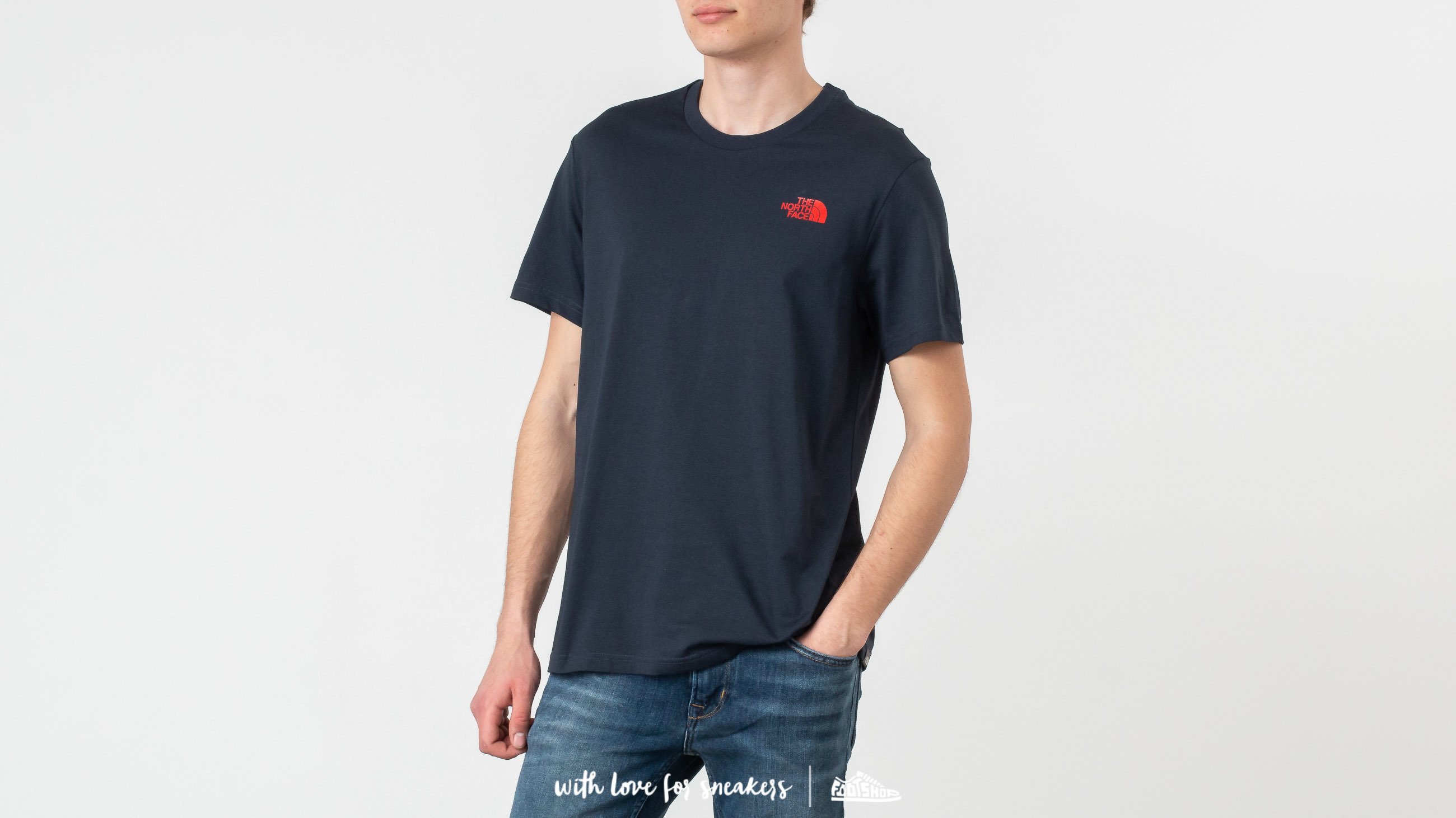 Μπλούζες The North Face Simple Dome Tee Urban Navy/ Fiery Red