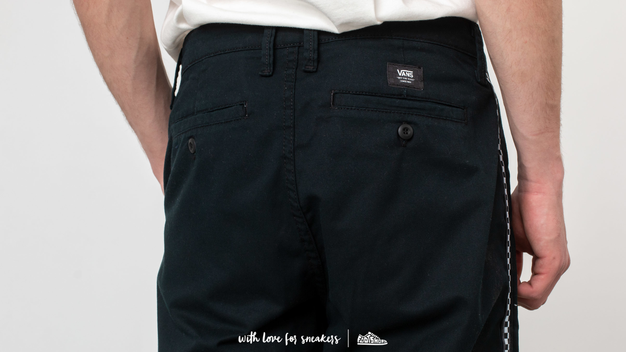 Hosen und Jeans Vans Authentic Chino Pro Taped Pant Black Checkerboard Footshop