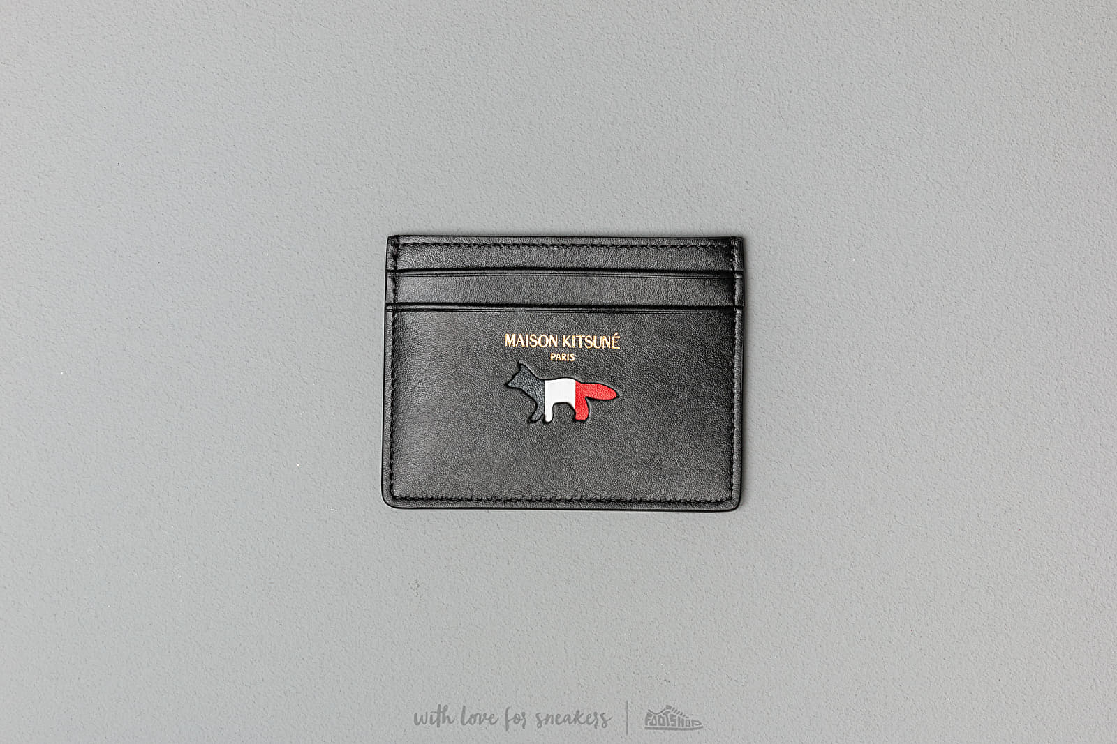 Портфейли MAISON KITSUNÉ Tricolour Leather Card Holder Black