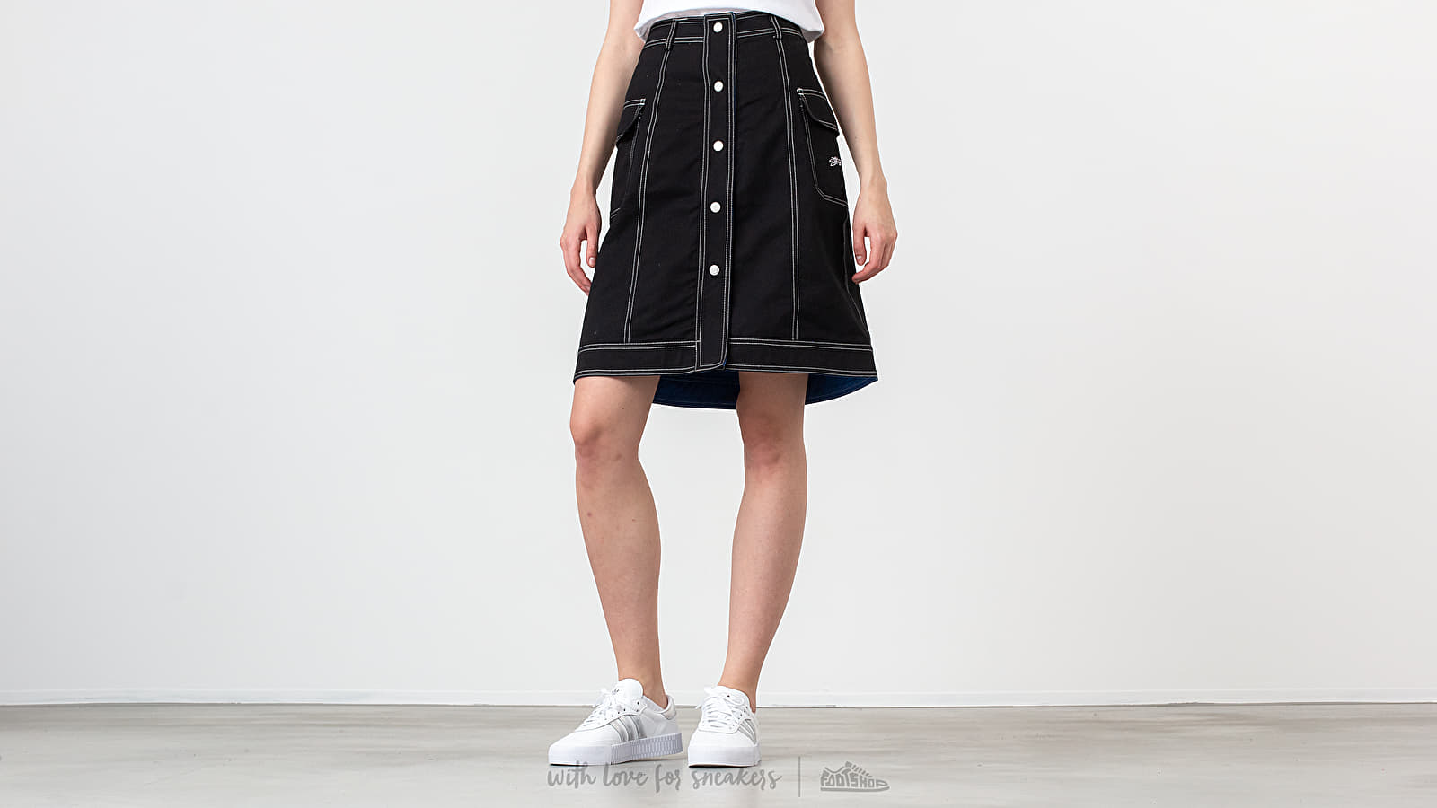 Skjørt Stüssy Clyde Reversible Skirt Black