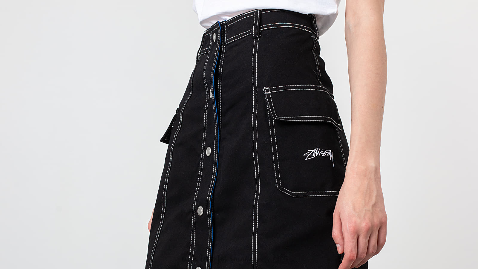 Skjørt Stüssy Clyde Reversible Skirt Black