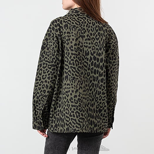 Jackets Lazy Oaf Leopard Chore Jacket Khaki Footshop